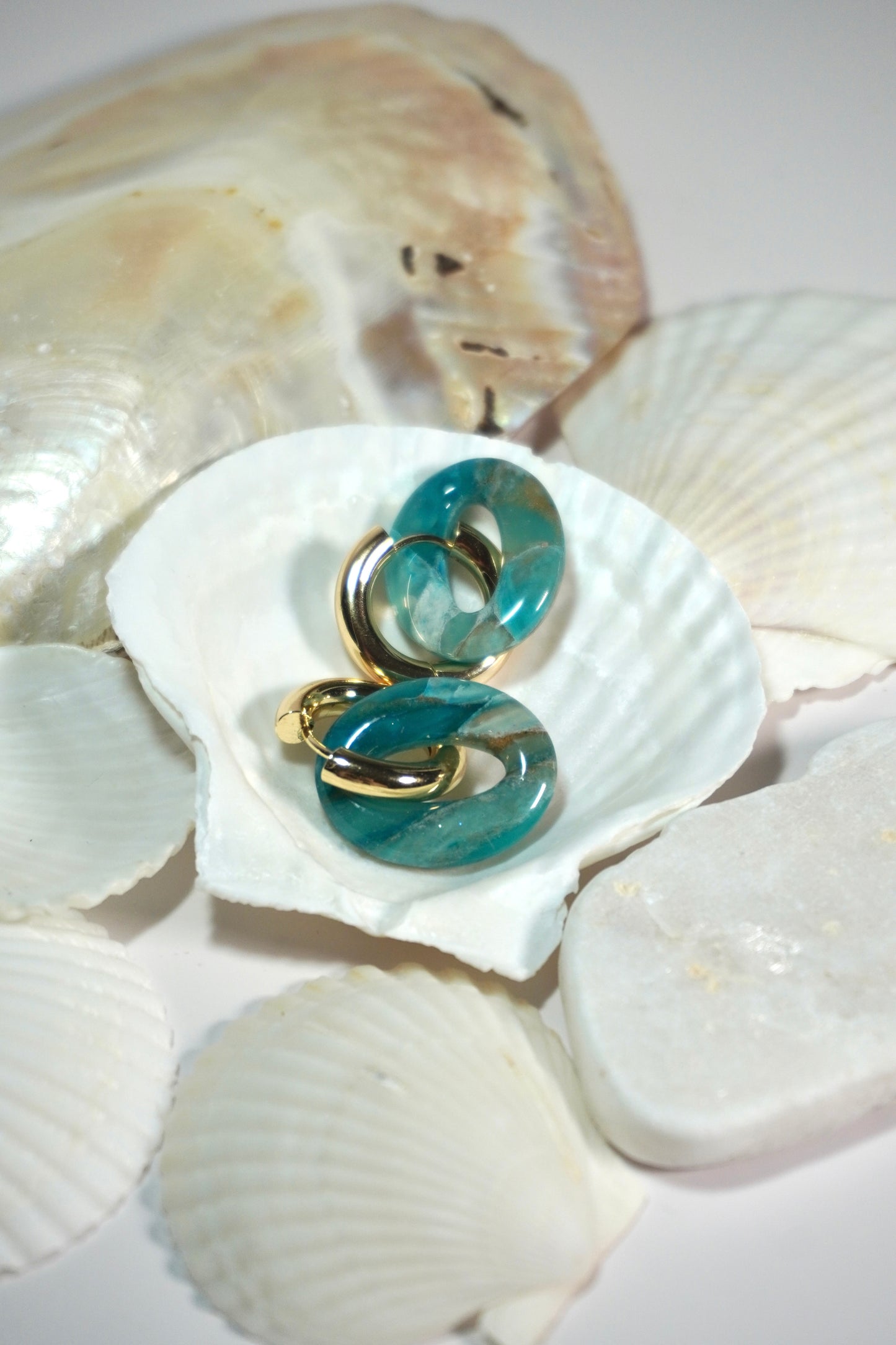 Turquoise Stone removable hoop charm