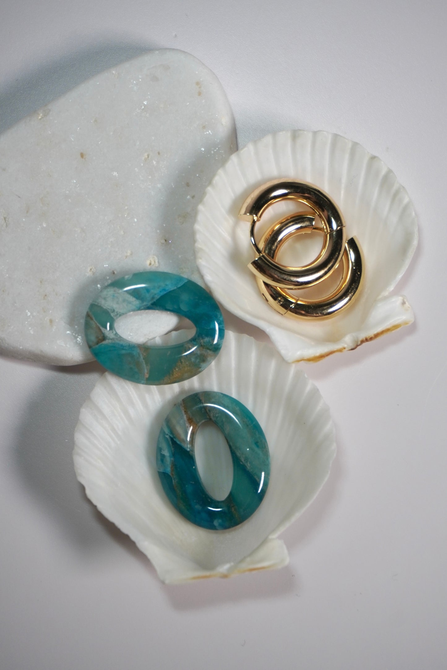 Turquoise Stone removable hoop charm