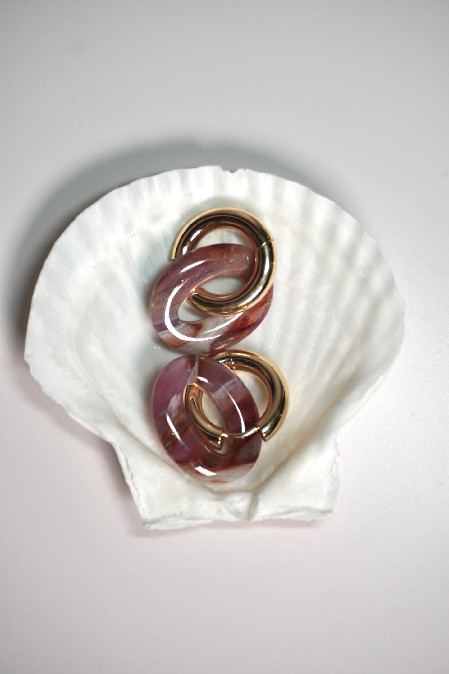 Amethyst Stone removable hoop charm
