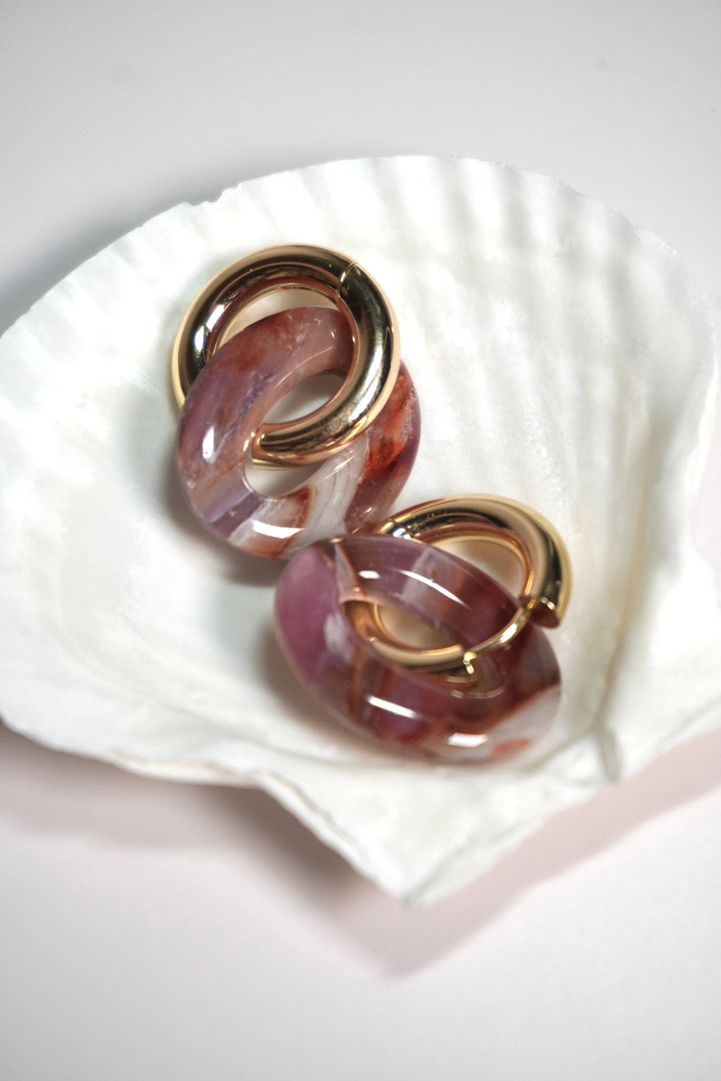 Amethyst Stone removable hoop charm