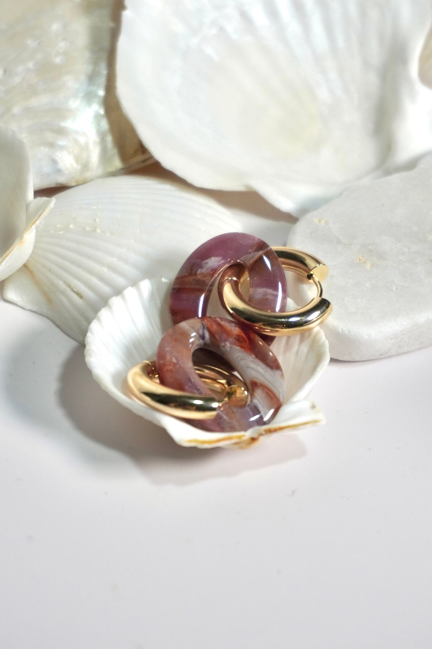 Amethyst Stone removable hoop charm