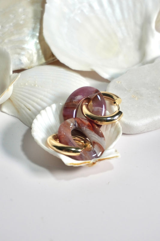 Amethyst Stone removable hoop charm
