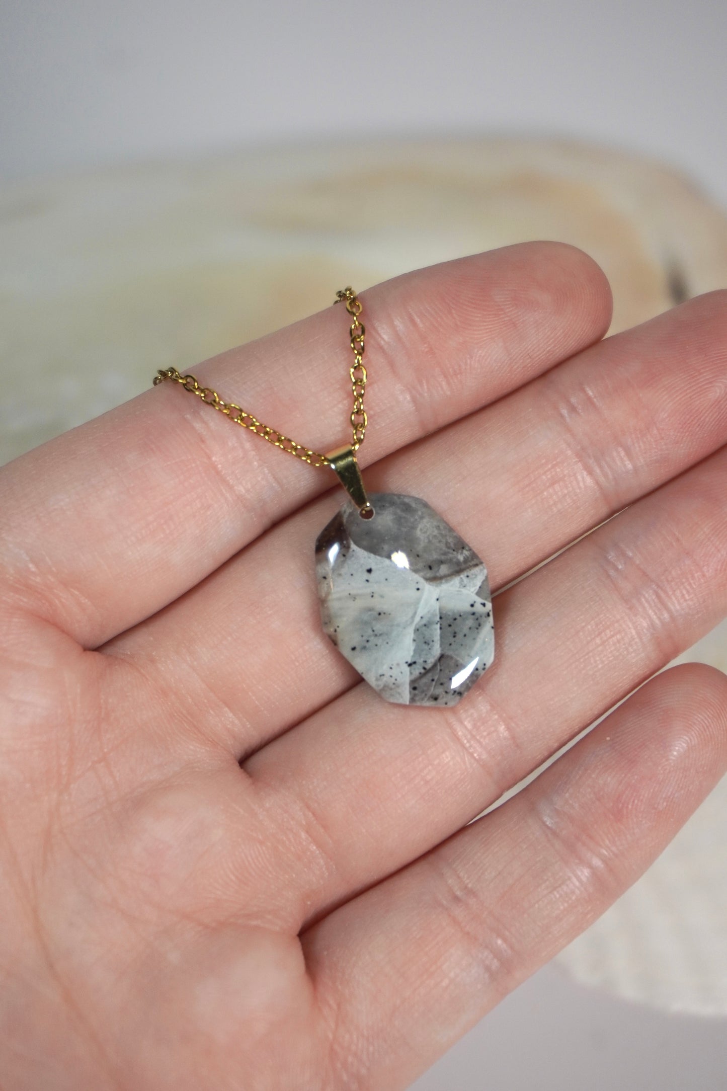 Grey Stone Necklace