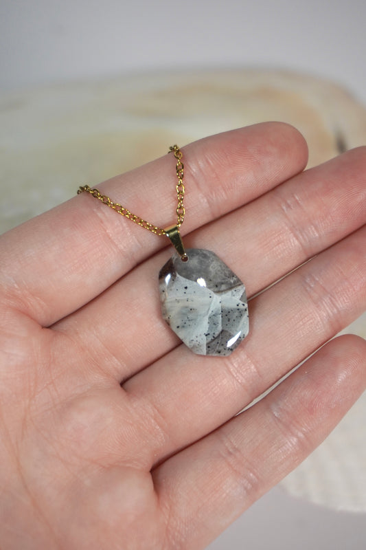Grey Stone Necklace