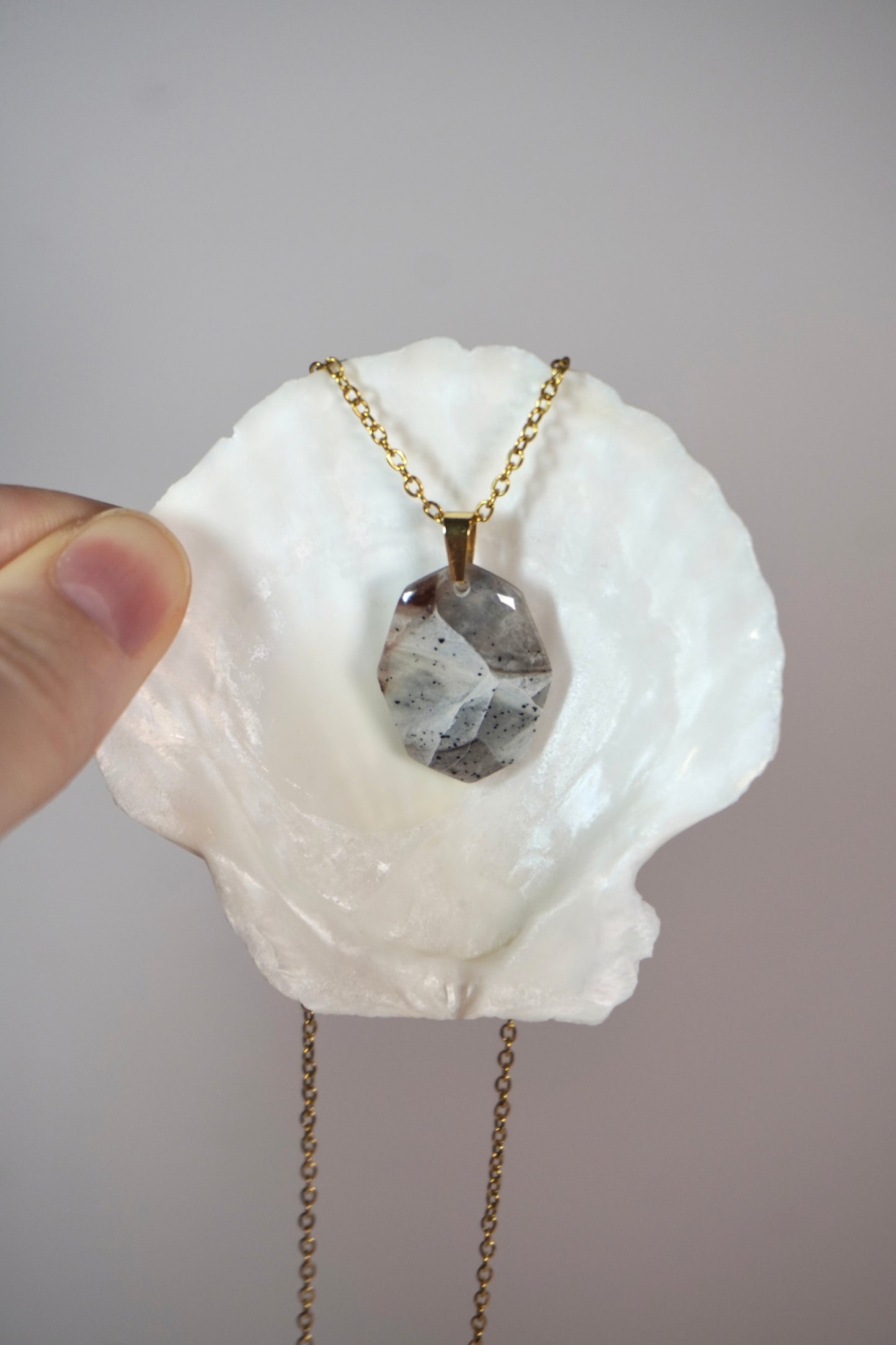 Grey Stone Necklace