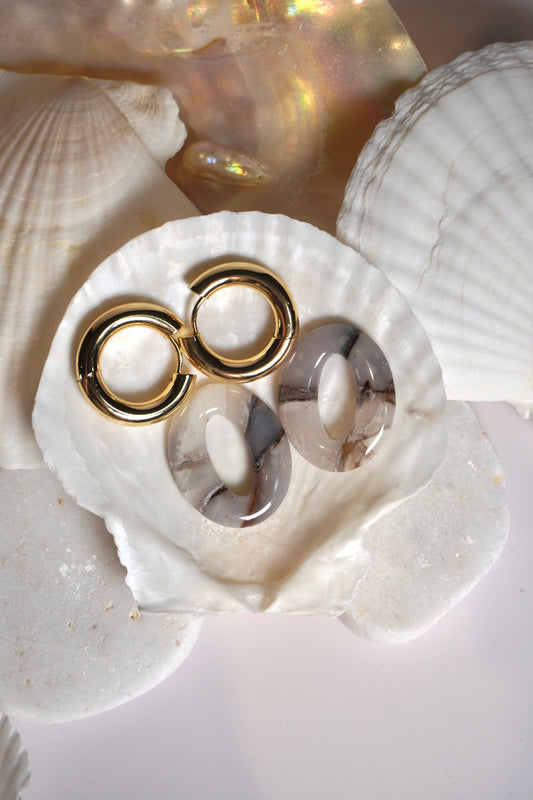 Neutral Stone Hoop Charm